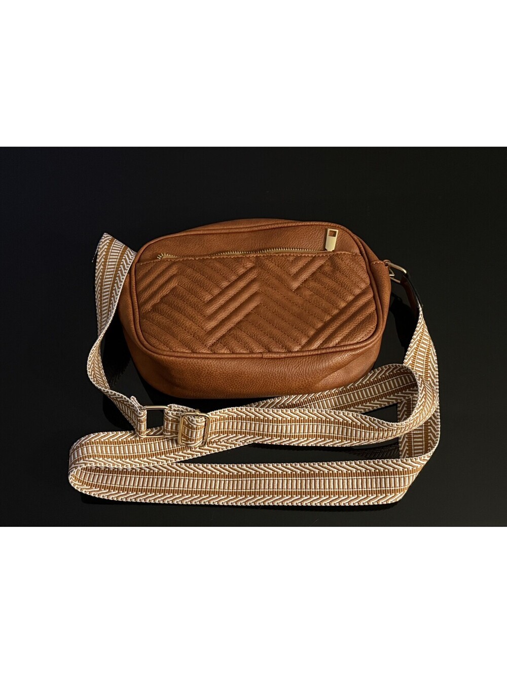 Crossbody Purses for Leather Purse Shoulder Handbags with Wide Strap, Small